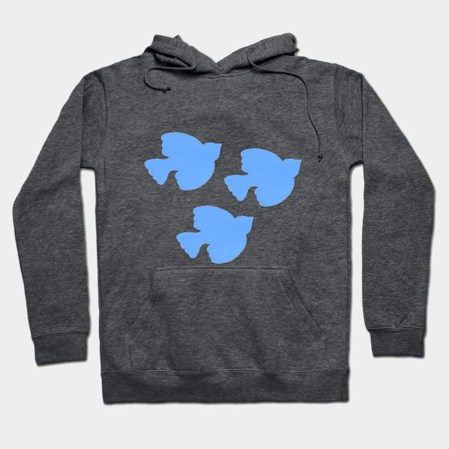 Bird painting - blue Hoodie by moonlightprint